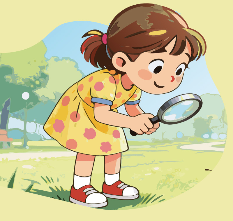 Niña con lupa